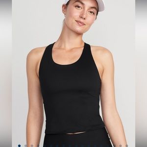 PowerSoft Cropped Work Out Tank with Built In Bra; Medium